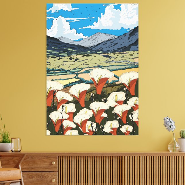 Beautiful Wildflower Meadow Landscape Canvas Print (Insitu(LivingRoom))