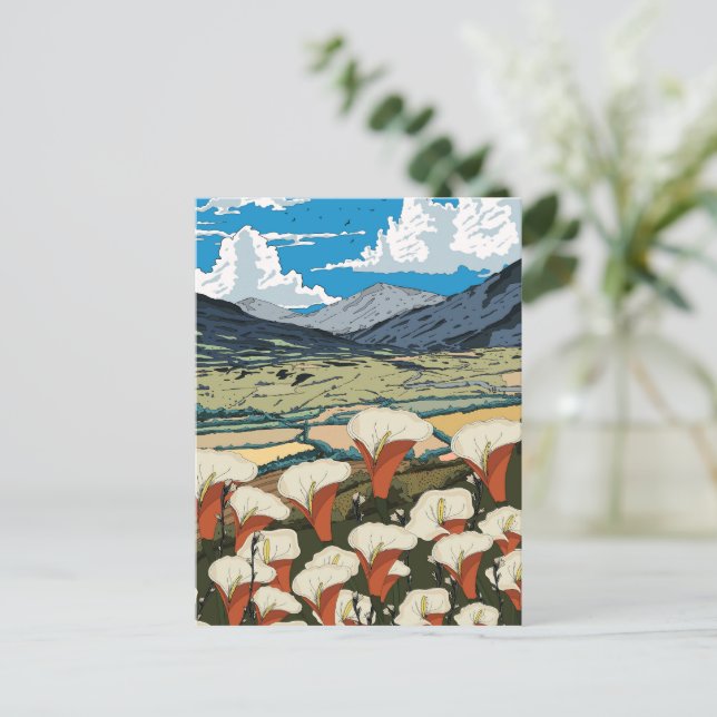 Beautiful Wildflower Meadow Landscape Postcard (Standing Front)