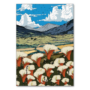 Beautiful Wildflower Meadow Landscape Table Number