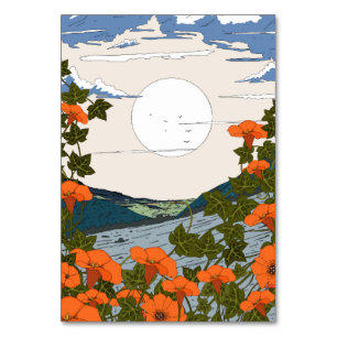 Beautiful Wildflower Meadow Landscape Table Number