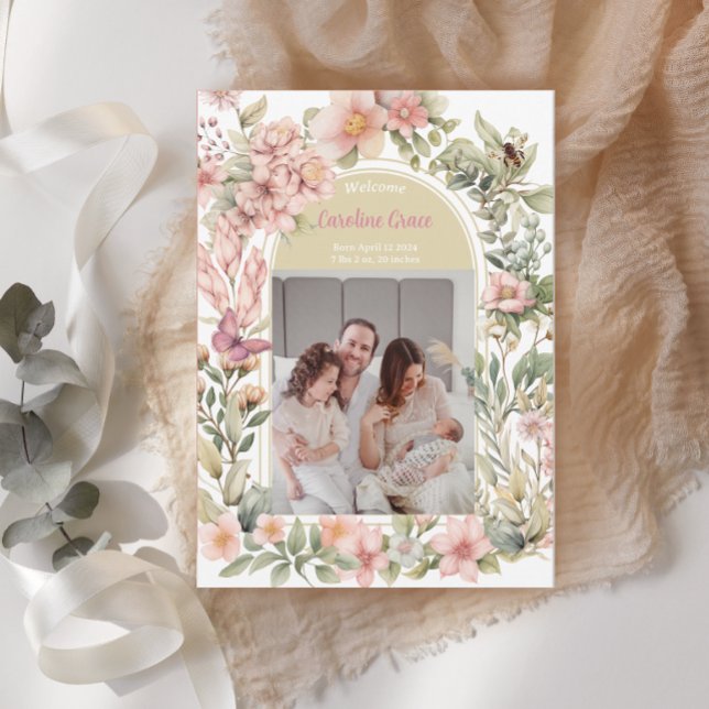 Beautiful Wildflower Spring Birth Announcement (Creator Uploaded)