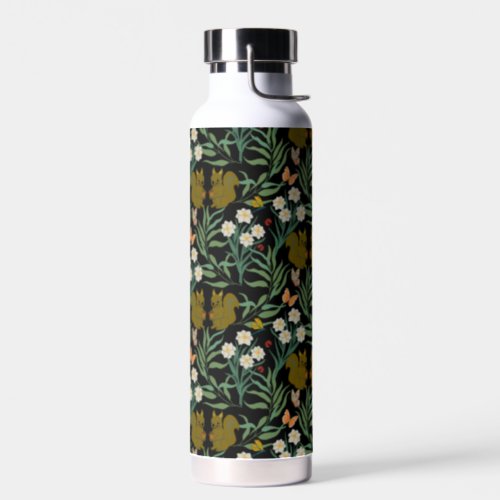 Beautiful Wildflower SquirrelDragonflyLady Bug Water Bottle