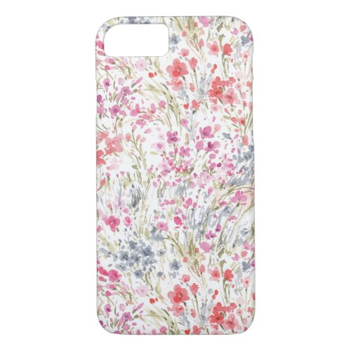 Beautiful Wildflower Watercolor Pattern iPhone 87 Case