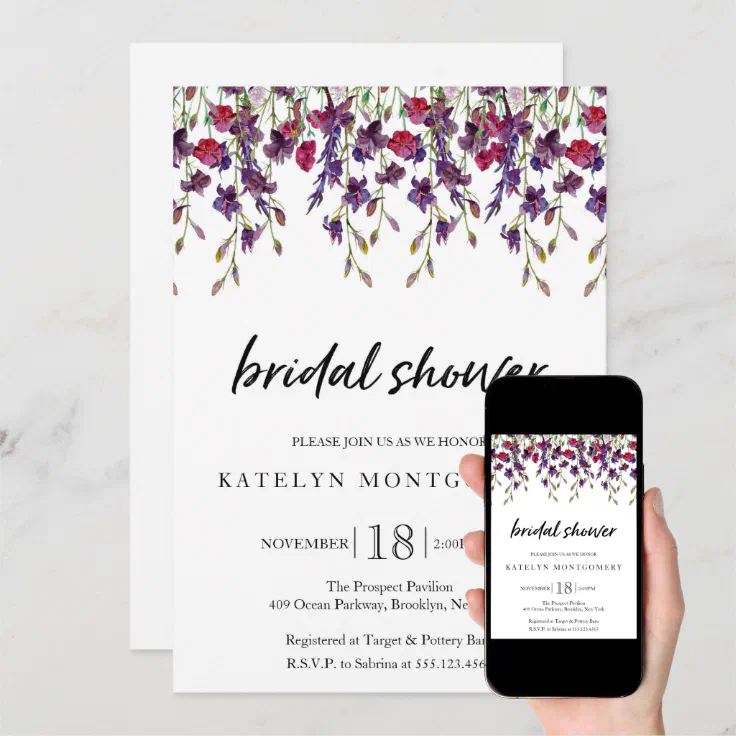 Beautiful Wildflowers Bridal Shower Invitations Zazzle