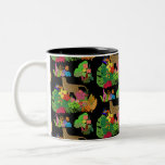 Beautiful Wildflowers,Cheetah, Tropical Jungle Two-Tone Coffee Mug