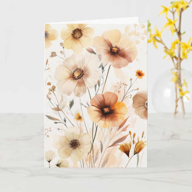 Beautiful Wildflowers Flowers SORRY FOR YOUR LOSS Card (Yellow Flower)