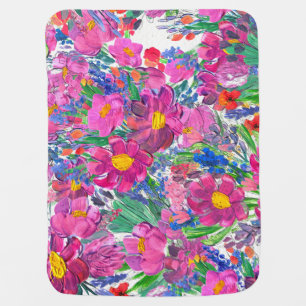 Beautiful Wildflowers: Hand Drawn Artistry. Baby Blanket