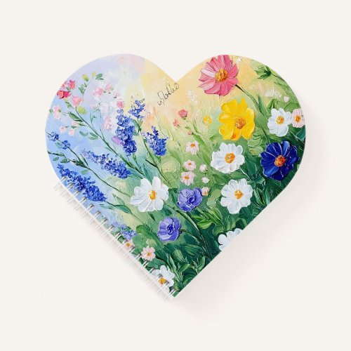 Beautiful wildflowers meadow notebook