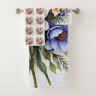 Beautiful Wildflowers Modern Luxury Collection Bath Towel Set