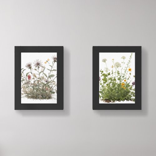 Beautiful Wildflowers Nature Collection  Wall Art Sets