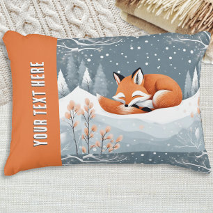 Beautiful Wildlife Winter Fox in Snow Asleep Cozy Accent Pillow