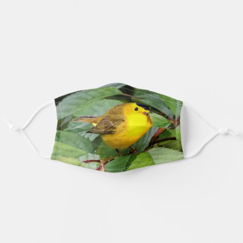 Beautiful Wilsons Warbler in the Cherry Tree Adult Cloth Face Mask