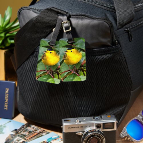 Beautiful Wilsons Warbler in the Cherry Tree Luggage Tag