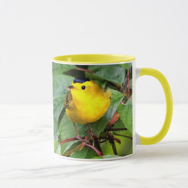 Beautiful Wilson's Warbler in the Cherry Tree Mug (Right)