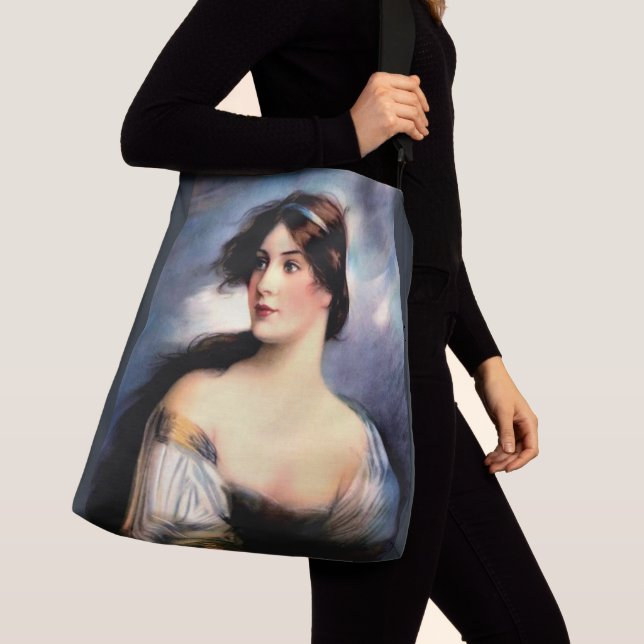 beautiful wind-blown Victorian woman Crossbody Bag (Close Up)