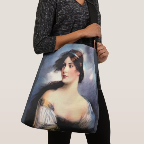 beautiful wind_blown Victorian woman Crossbody Bag