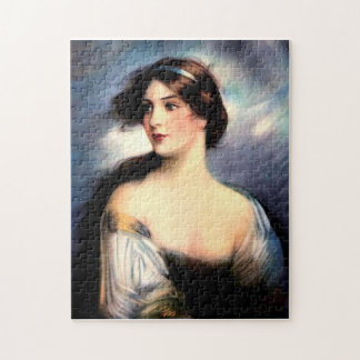 beautiful wind-blown Victorian woman Jigsaw Puzzle