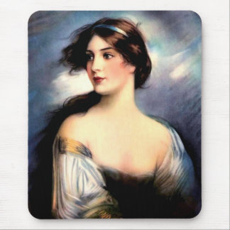 beautiful wind-blown Victorian woman Mouse Pad