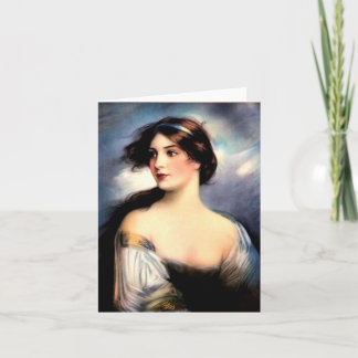 beautiful wind-blown Victorian woman Note Card