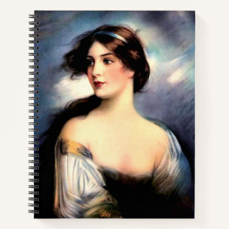 beautiful wind-blown Victorian woman Notebook