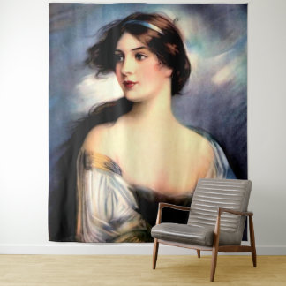 beautiful wind-blown Victorian woman Tapestry