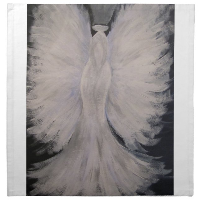 Beautiful Winged Guardian Angel Painting Art Cloth Napkin (Front)