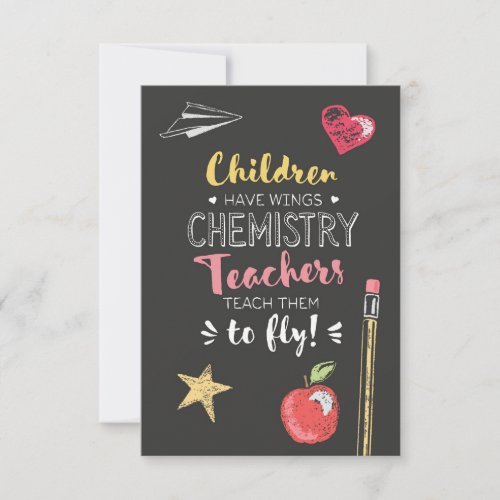 Beautiful Wings Quote _ Chemistry Teachers Thank You Card