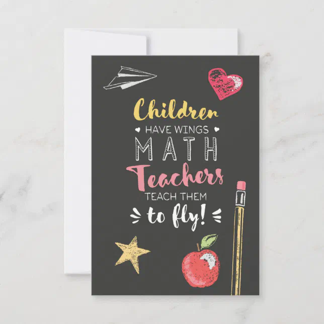 Beautiful Wings Quote - Math Teachers Thank You Card | Zazzle