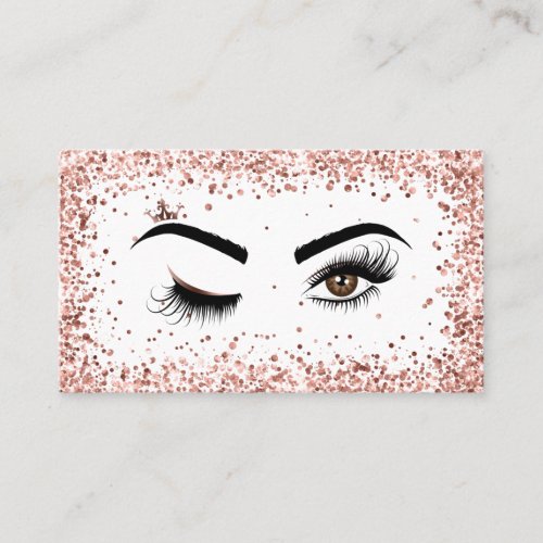 Beautiful Wink Eyes and Brows Long Lashes Business Card