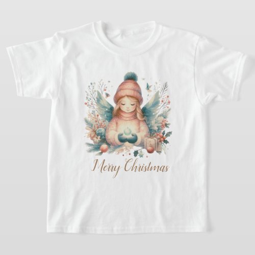 Beautiful winter angel amidst the northern nature  T_Shirt