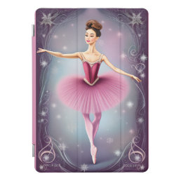 Beautiful Winter Brunette Ballerina Pink Purple iPad Pro Cover