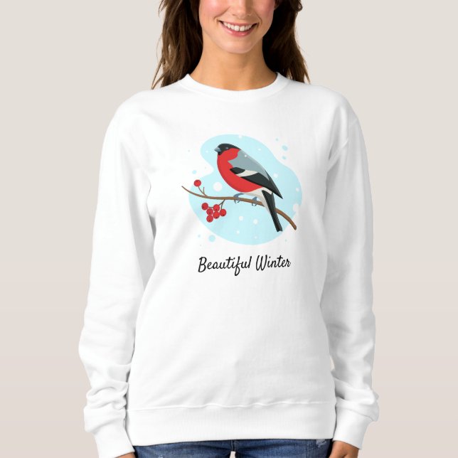 Beautiful winter Bullfinch Sweatshirt (Front)