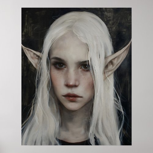 Beautiful Winter Fairy Young Woman Gothic Fantasy  Poster