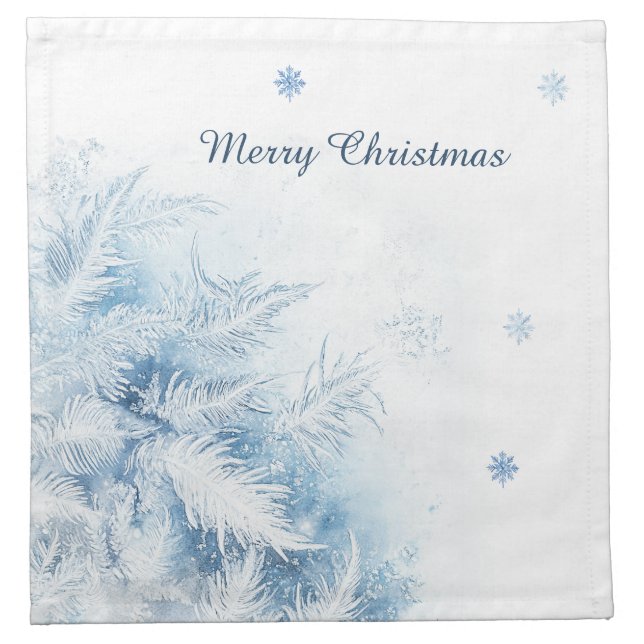 Beautiful Winter Frost Christmas Cloth Napkin (Front)
