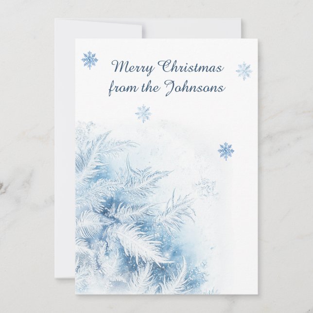 Beautiful Winter Frost Christmas Holiday Card (Front)
