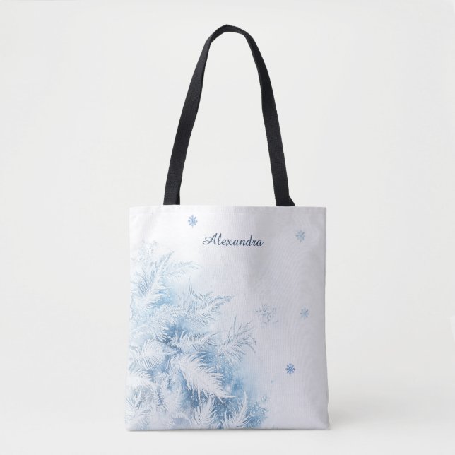 Beautiful Winter Frost Christmas Tote Bag (Front)