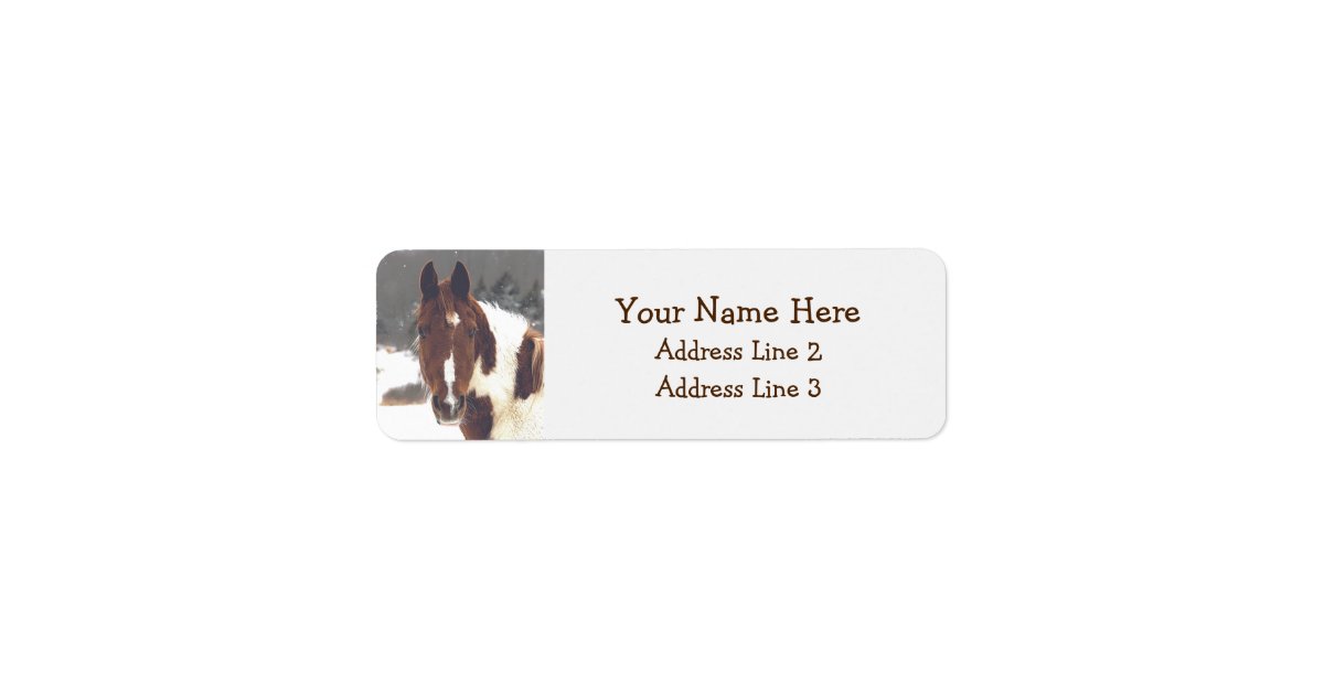 Beautiful Winter Horse Return Address Labels Zazzle Com