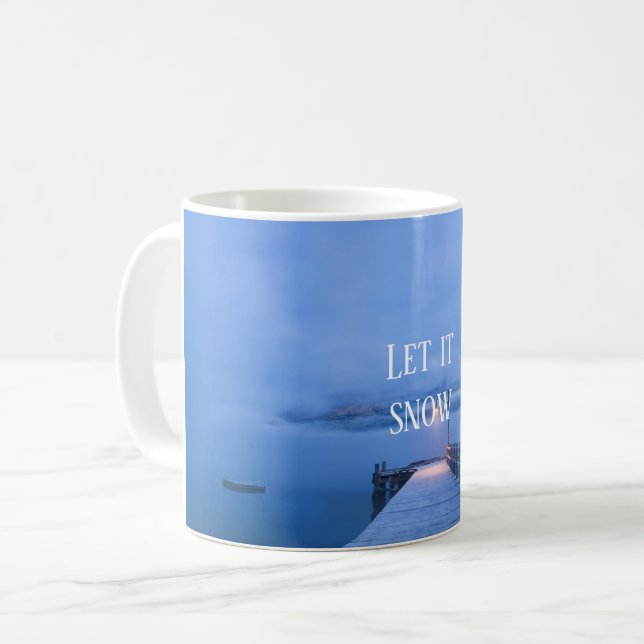 Beautiful Winter Lake with quote Coffee Mug (Front Left)