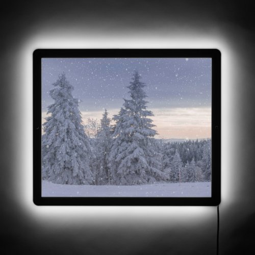 Beautiful Winter Landscape as its Snowing  LED Sign