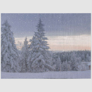 Beautiful Winter Landscape as it's Snowing  Tissue Paper