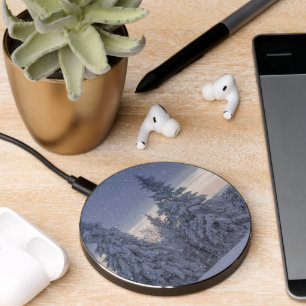 Beautiful Winter Landscape as it's Snowing  Wireless Charger