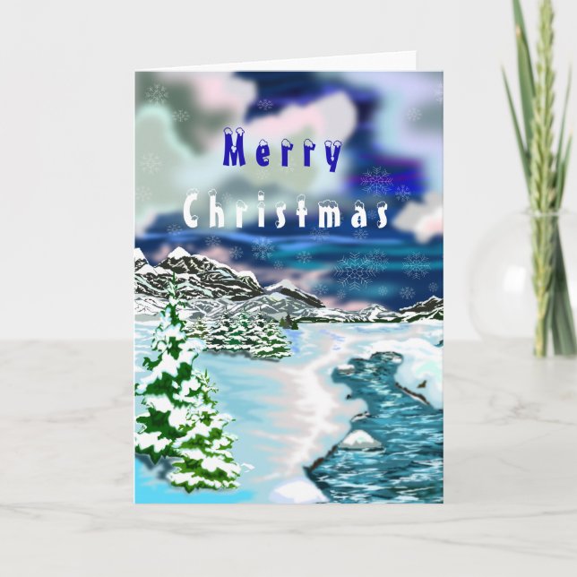Beautiful Winter Landscape Christmas Card (Front)