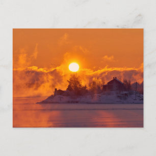 Beautiful winter landscape postcard