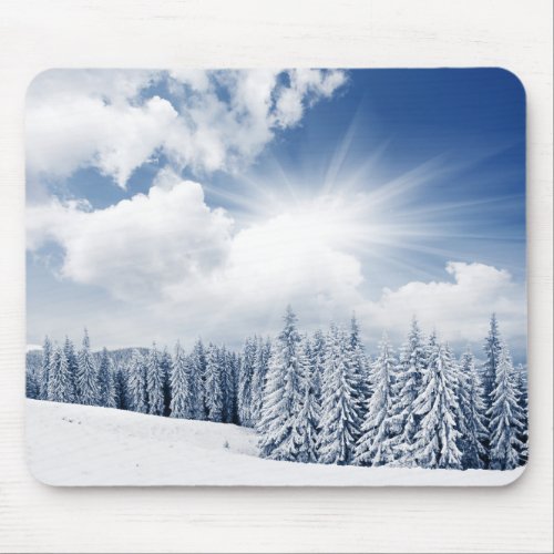 Beautiful Winter Landscape With Snow Mouse Pad