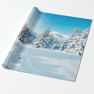 Beautiful winter nature landscape, amazing mountai wrapping paper