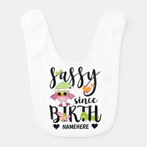 Beautiful Winter Owl _ Sassy Since Birth Baby Bib