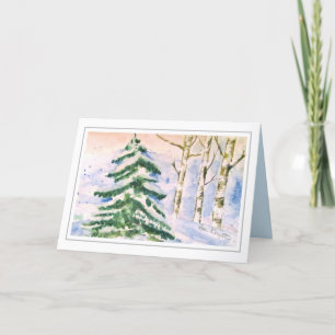 Beautiful Winter Scene White Christmas Holiday Card