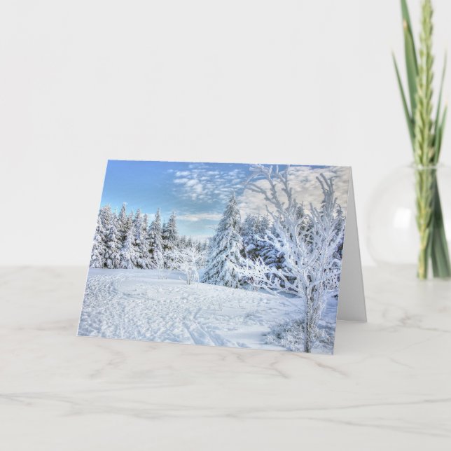 Beautiful Winter Snow Forest Scene  Card (Front)