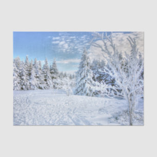 Beautiful Winter Snow Forest Scene Tissue Paper