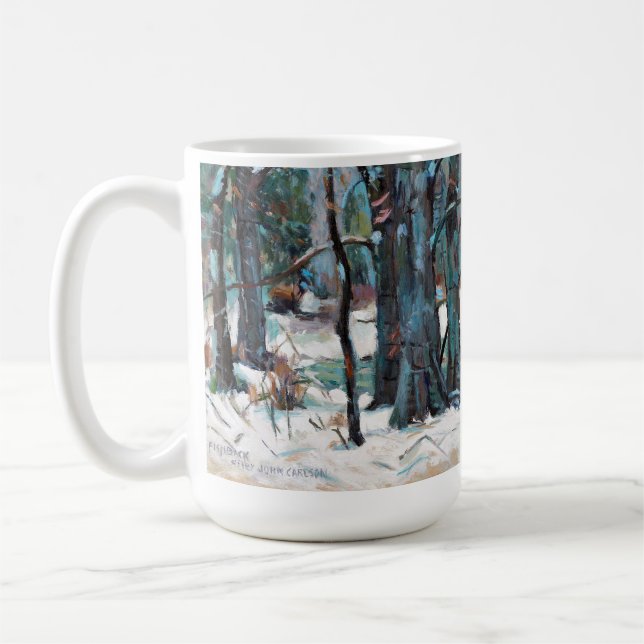 Beautiful Winter Snow Scene with Blues and Grays Coffee Mug (Left)